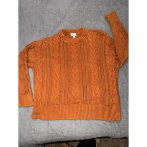 Women’s Free Assembly Burnt Orange Knit Sweater Crew Crop Size XL